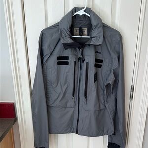 L.L. Bean Gray Performance Jacket with High Collar and Full-Length Zipper